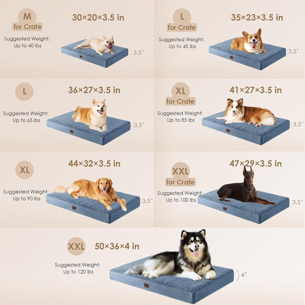 EHEYCIGA Orthopedic Dog Bed Large with Removable Washable Cover, 35x23