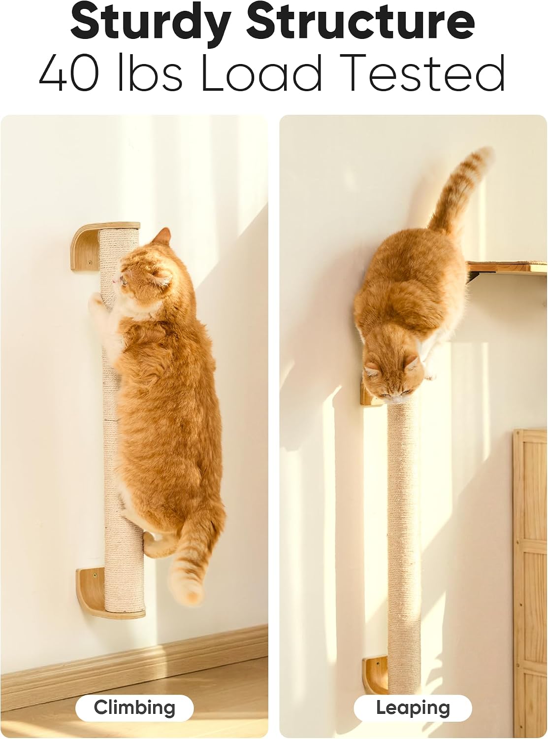 FUKUMARU Cat Wall Scratcher, 28" Kitten Scratching Post