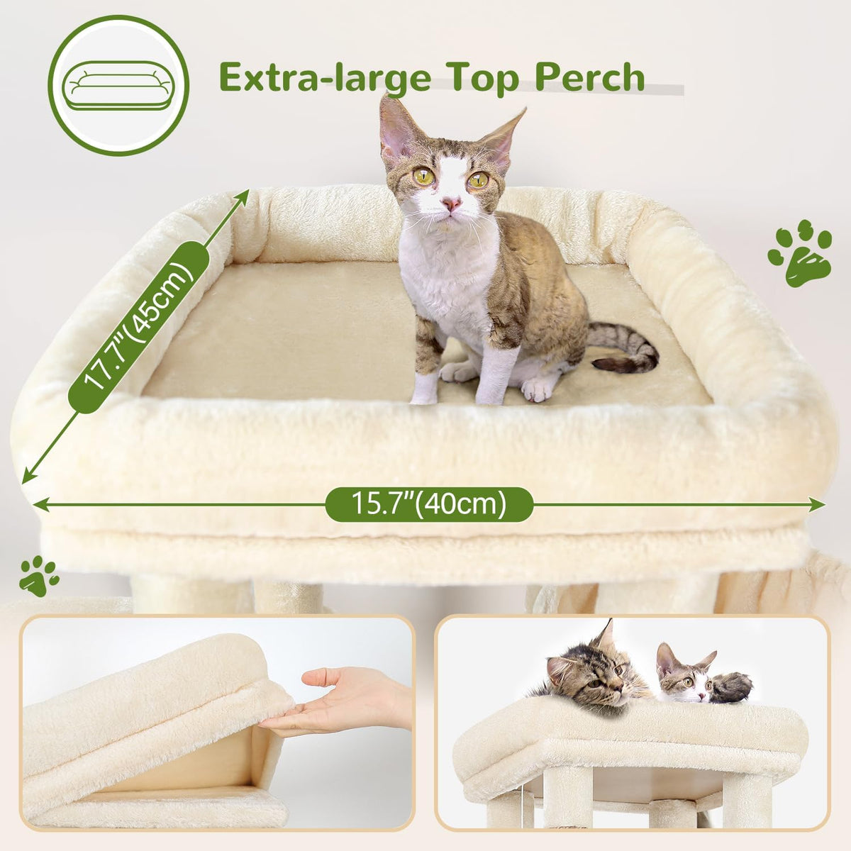 Globlazer Heavy Duty Cat Trees for Big Cats Maine Coon, F61, Beige