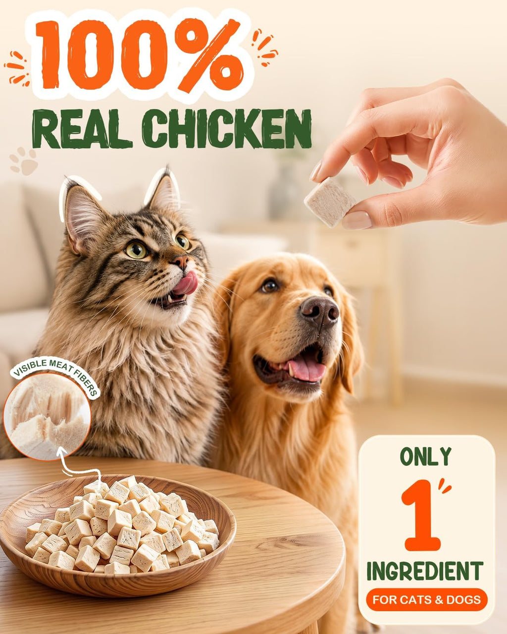 Freeze Dried Chicken Dog Treats, Training Bites, Grain Free, 7 oz