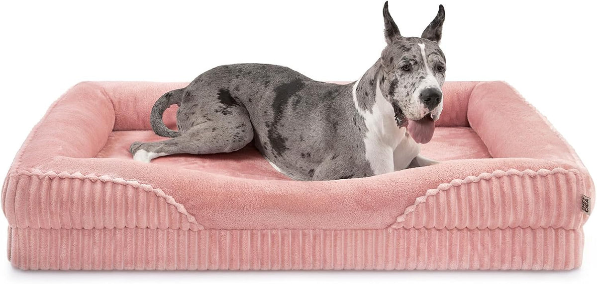 EHEYCIGA XXL Orthopedic Dog Bed for Extra Large Dogs 52x41 Inch, Pink