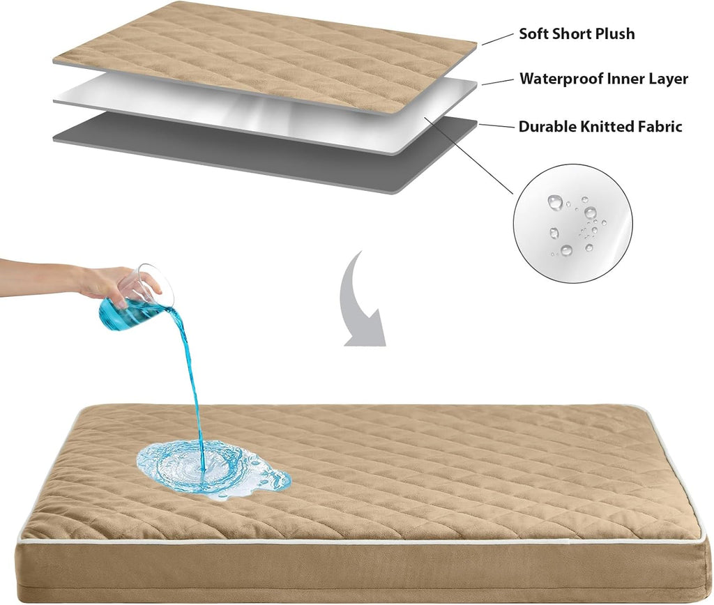 WNPETHOME Orthopedic Waterproof XL Dog Bed for Crate Cozy Sleep
