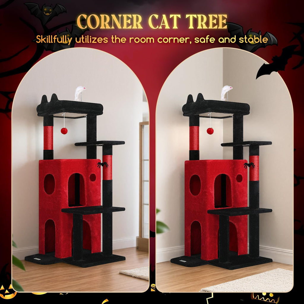 Globlazer Gothic Cat Tree Tower for Indoor Cats Large Adult, FC50, Goth