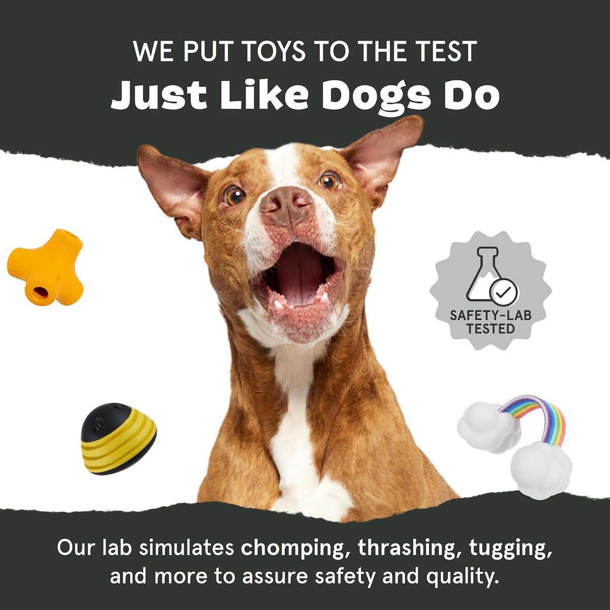 BarkBox Chopper Super Chewer - Toy for Large Dogs | Durable Dog Toy for Aggressive Chewers - Vanilla Mint Scented Chew