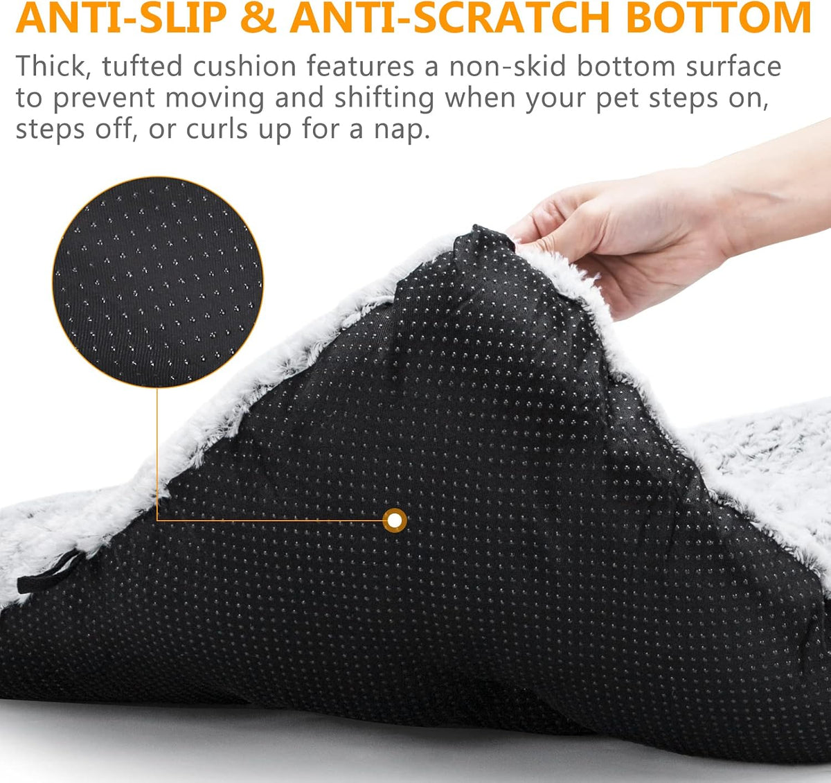 Dog Bed Kennel Pad Washable Anti-Slip Crate Mat for Medium Dogs and Cats (30-inch)