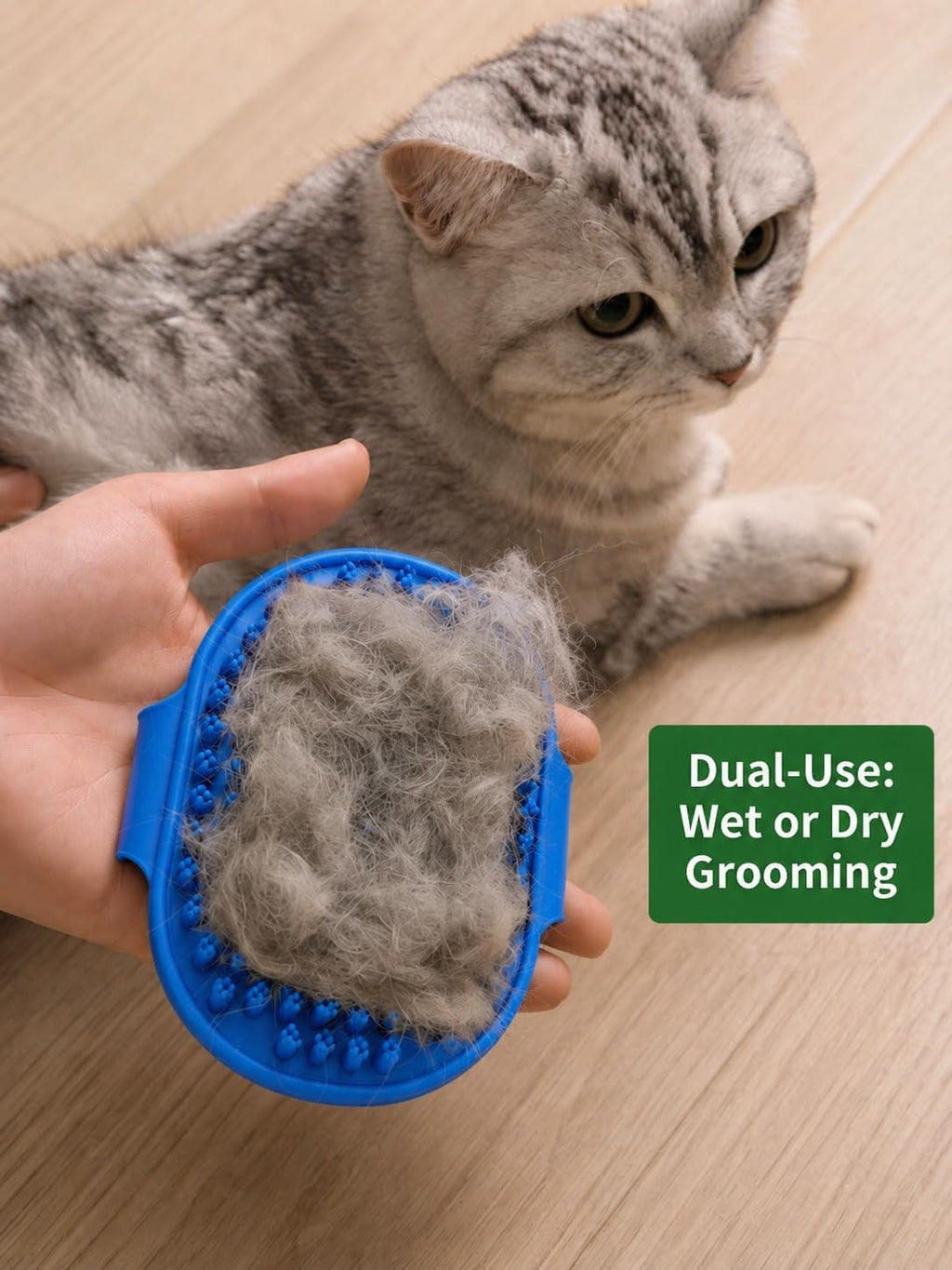 7Pcs Dog & Cat Grooming Kit, Deshedding Brush, Bath Scrubber, Toothbrushes