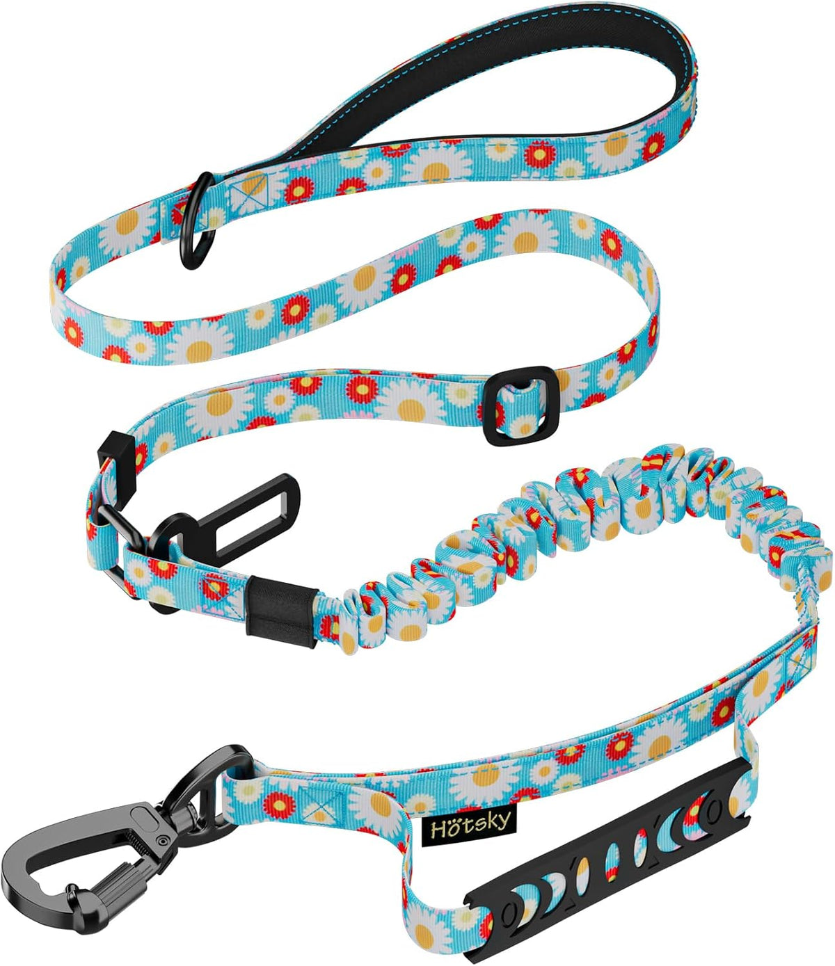 Hotsky Tactical Bungee Shock Absorbing No Pull Strong Dog Leash,Daisy,4-6FT