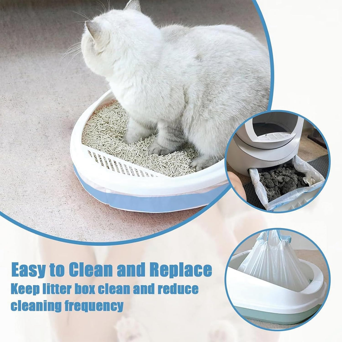 120 pcs Cat Litter Box Liners Fit For MW-SC01/MW-SC02/MW-LR01, 18" x 12.6"