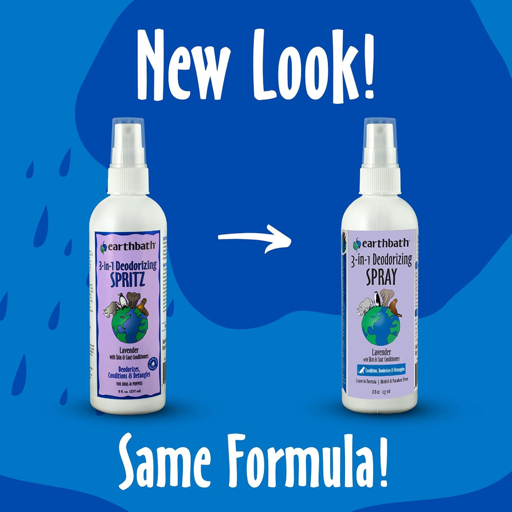 earthbath Lavender 3-in-1 Dog Deodorizing Spray - 8 oz (1 Pack)