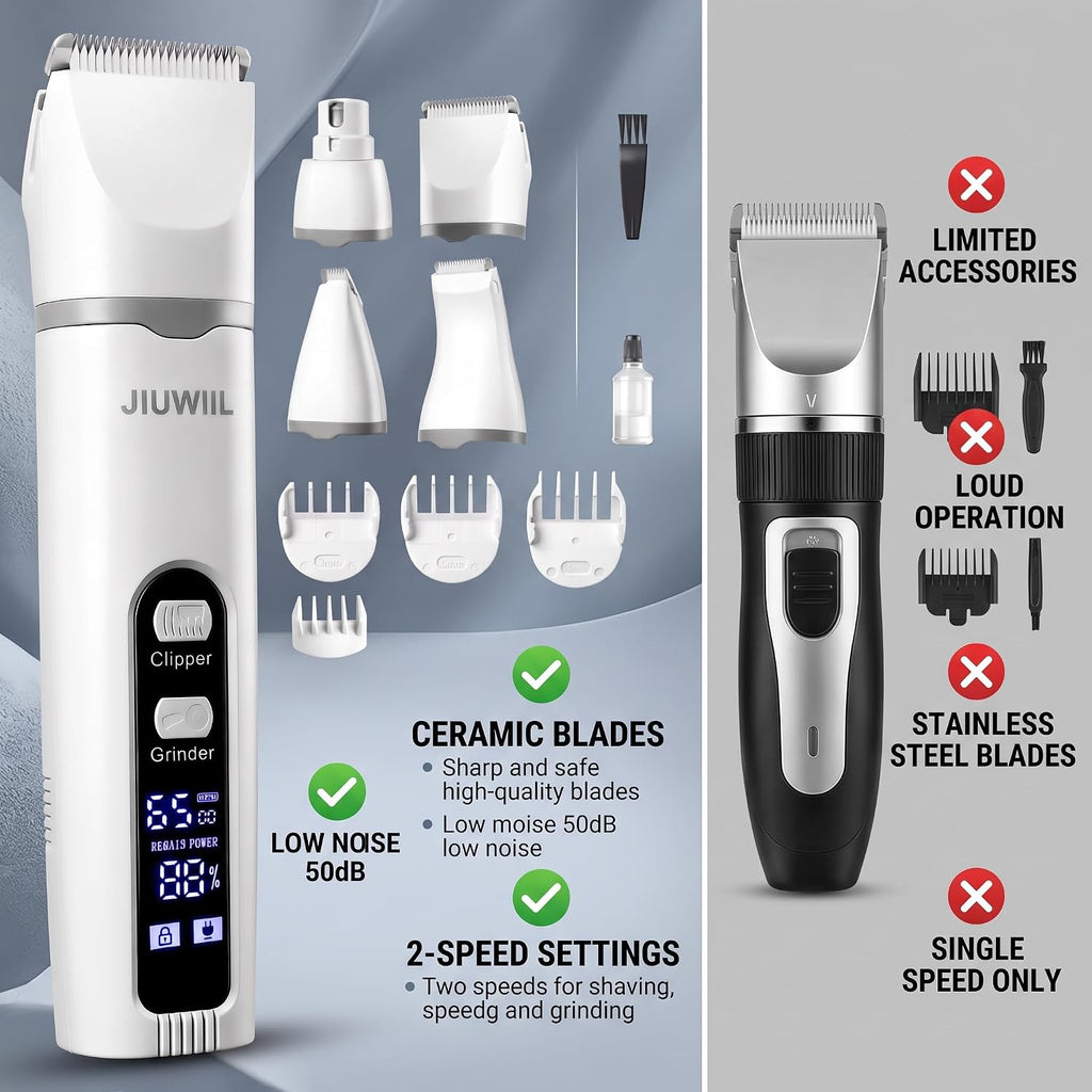 Dog Clippers for Grooming,4 in 1 Dog Grooming Kit Hair Clipper