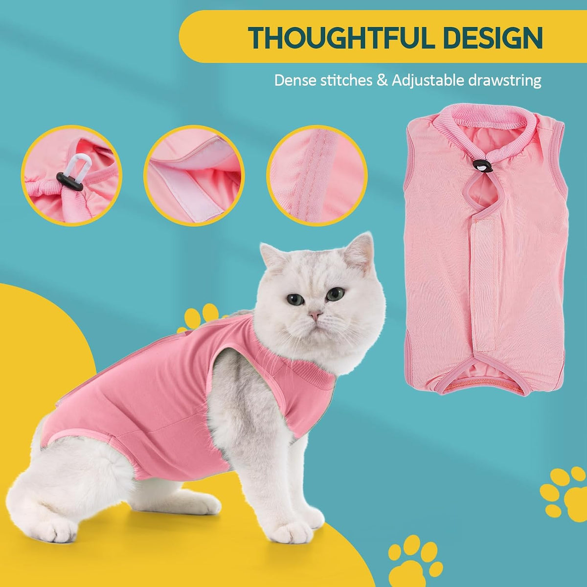 Avont Cat Recovery Suit - Kitten Onesie for Cats After Surgery