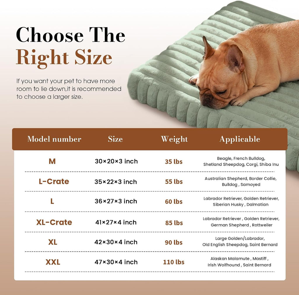 Large Orthopedic Dog Crate Bed with Waterproof Lining