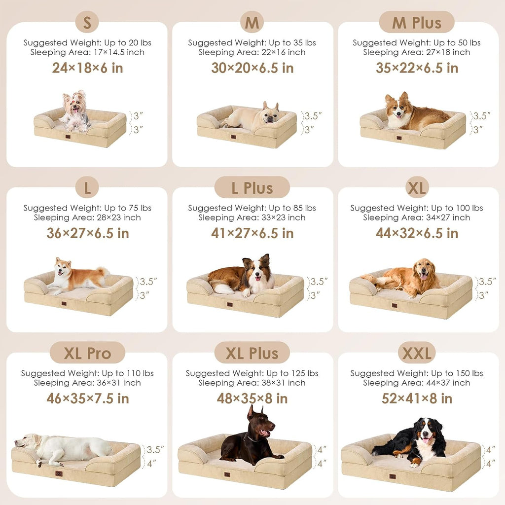 EHEYCIGA Orthopedic XXL Dog Bed, Waterproof Washable XL Big Pet Bed 46"