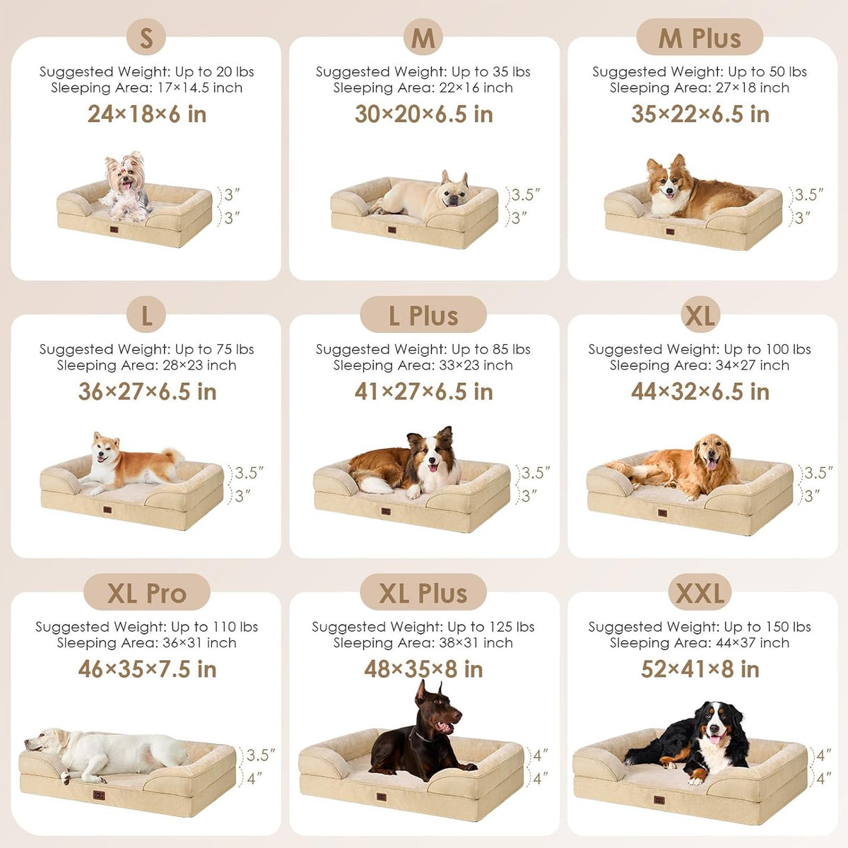 EHEYCIGA Orthopedic XXL Dog Bed, Waterproof Washable XL Big Pet Bed 46"