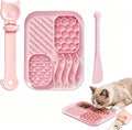 AZY 3-Piece Slow Feeder Cat Bowl Set with Strong Suction Cups