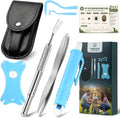 Tick Remover Tool Kit, 6-in-1 Professional Tick Removal for Dogs Cats Blue