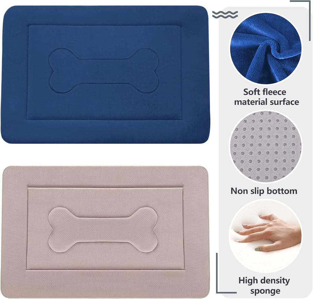 Dog Bed Soft Dog Crate Pad Mat for Medium/Large Dogs 36 in Non-Slip Bottom Washable Dog Sleeping Mattress Pet Beds Cat Beds Kennel Pads, Dark Blue