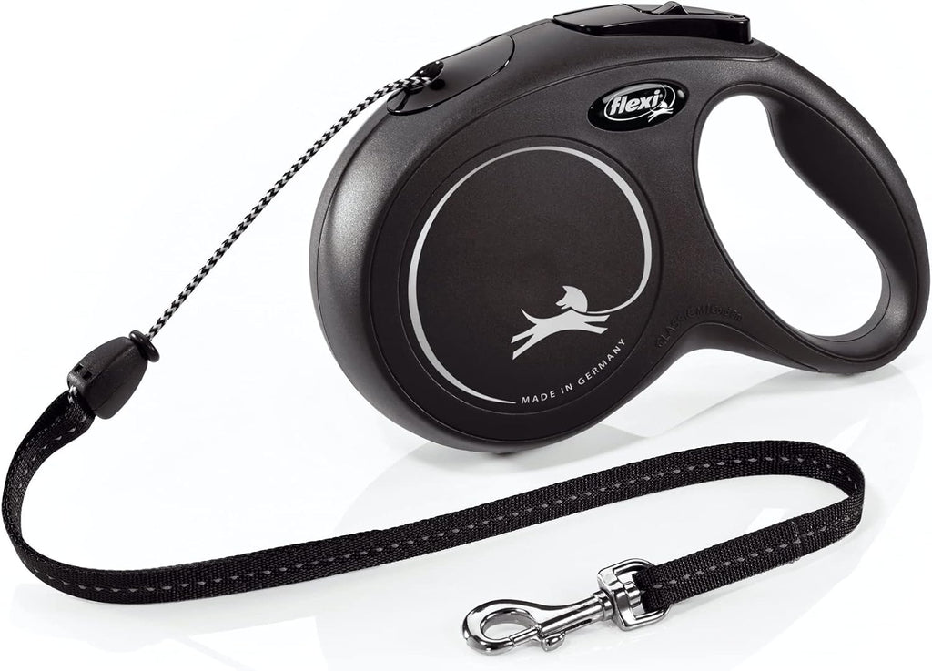 FLEXI® Classic Cord Retractable Dog Leash, Medium, 26 ft - Black