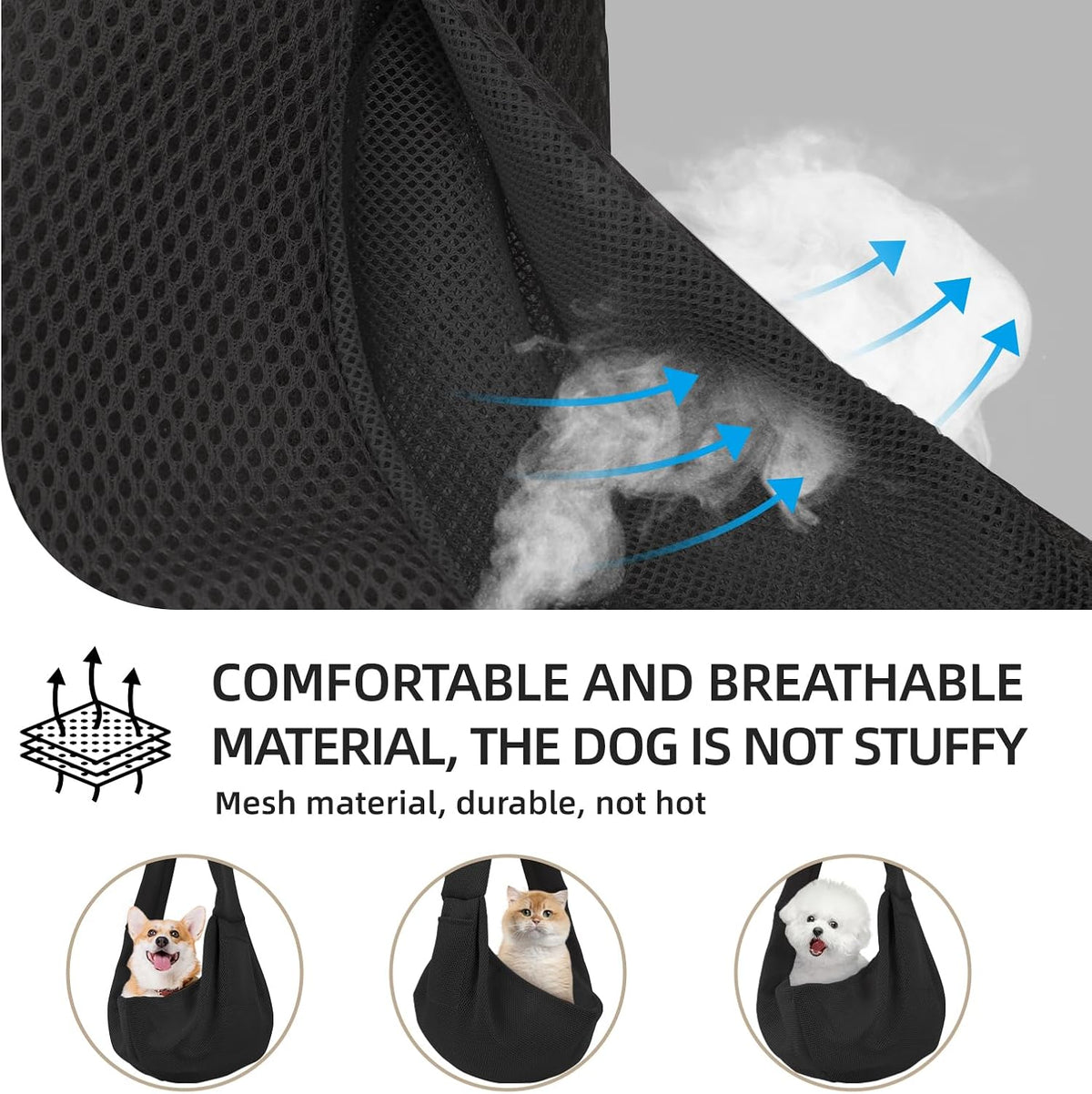 Dog and Cats Carrier Sling, Breathable Puppy Small Pet Carrier with Pocke