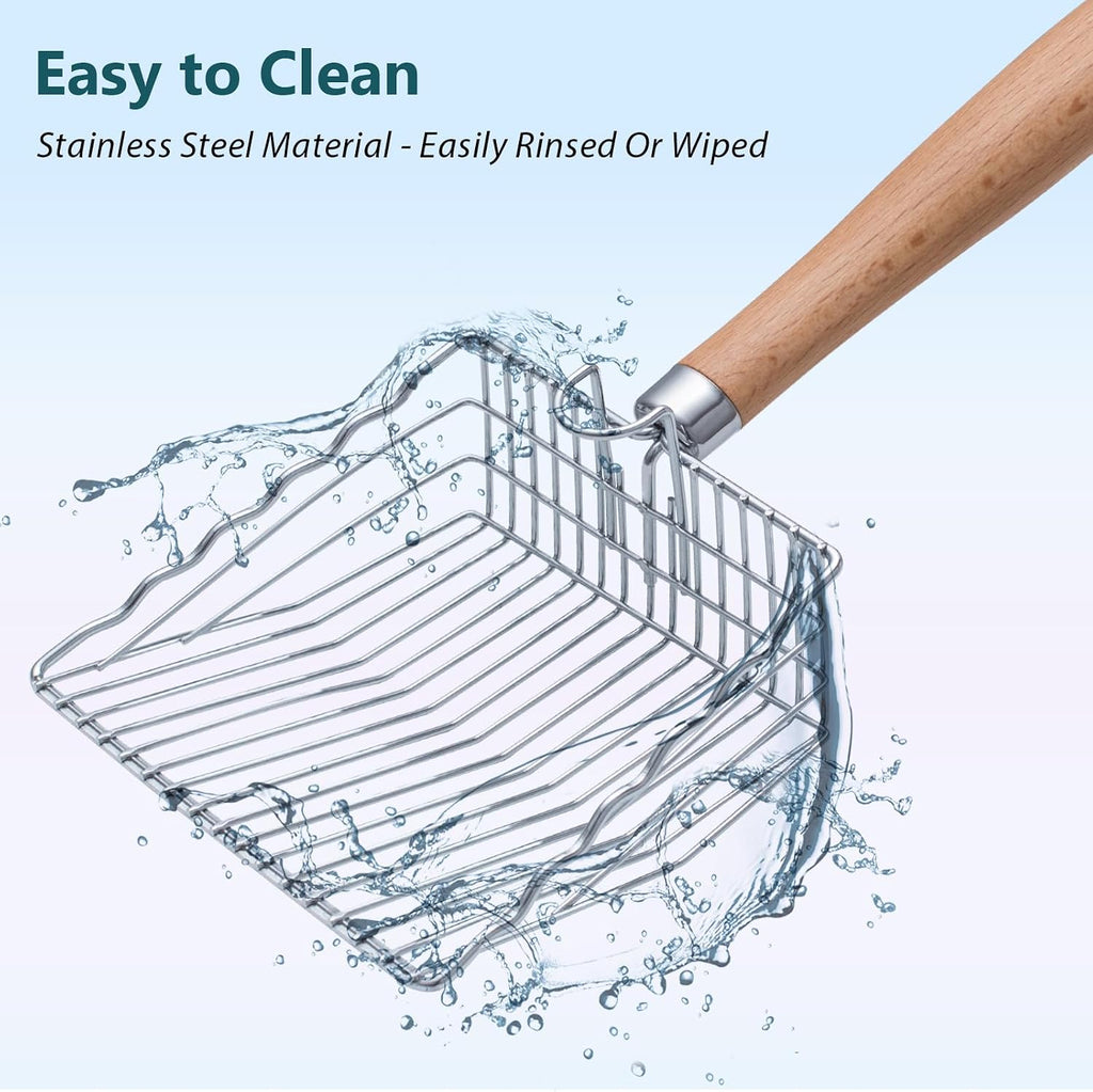 Cat Litter Scoop, Metal Scooper for Litter Box, 9.8" Long Handle