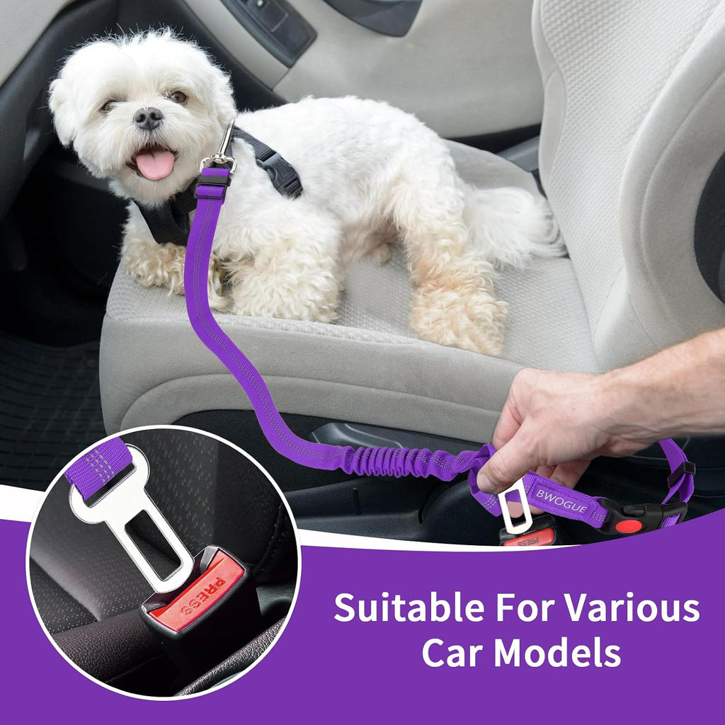 BWOGUE Dog Seat Belt for Car, Headrest Restraint Reflective Bungee, 1 Pack