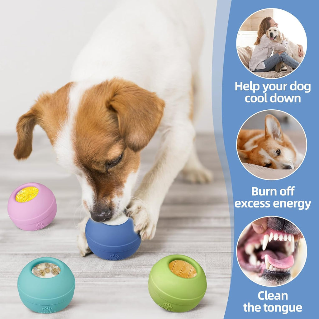 Long-Lasting Interactive Dog Lick Toy, Stuffable Dog Enrichment to Keep Dogs Busy, Wobbly Treat Dispensing Freezable Chew Toys, Food-Grade Safe (Dark Blue,M)