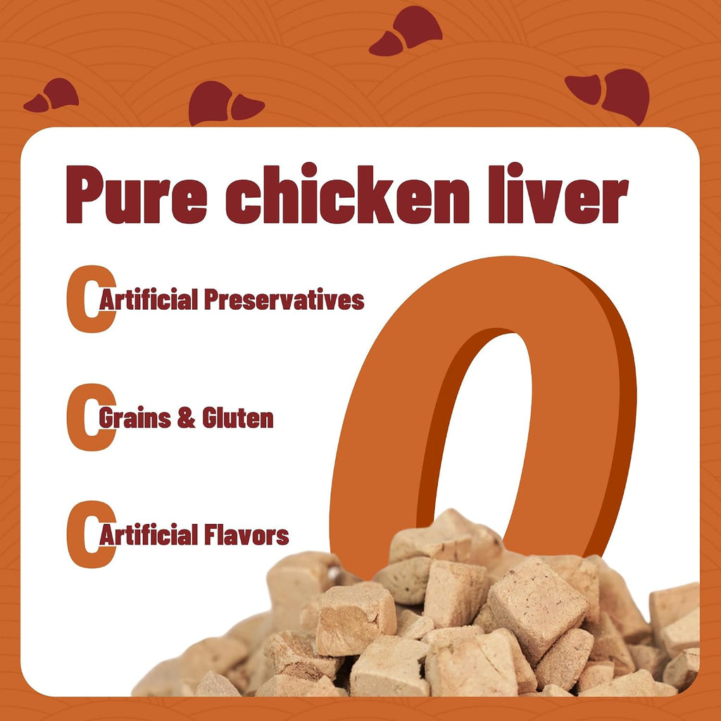 Just Try 9 oz Freeze-Dried Chicken Liver Treats for Dogs - Natural, Protein-Packed Dog Training Snacks - Grain-Free, Iron & Vitamin A Rich