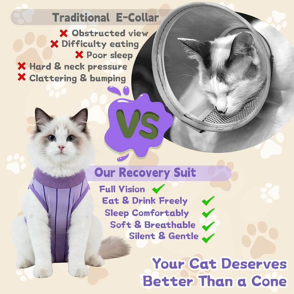EMUST Cat Recovery Suit, Cat Surgery Recovery Suit Female for Wound Care