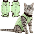 Cat Recovery Suit, Breathable Spay Suit Female Cat Anti Licking, Green L