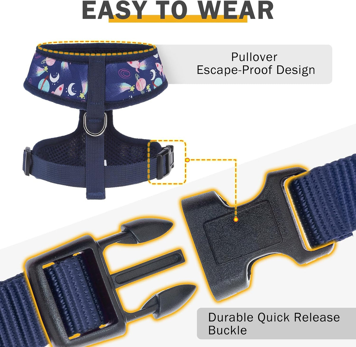 SCENEREAL Small Dog Harness and Leash Set, No Pull Puppy Harness