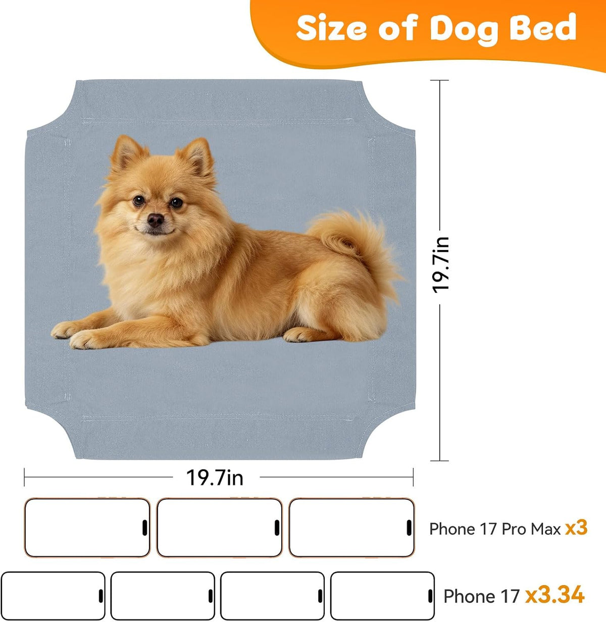 Elevated Dog Bed for Small Dogs, Dog Cooling mat Cot, Raised Dog Bed