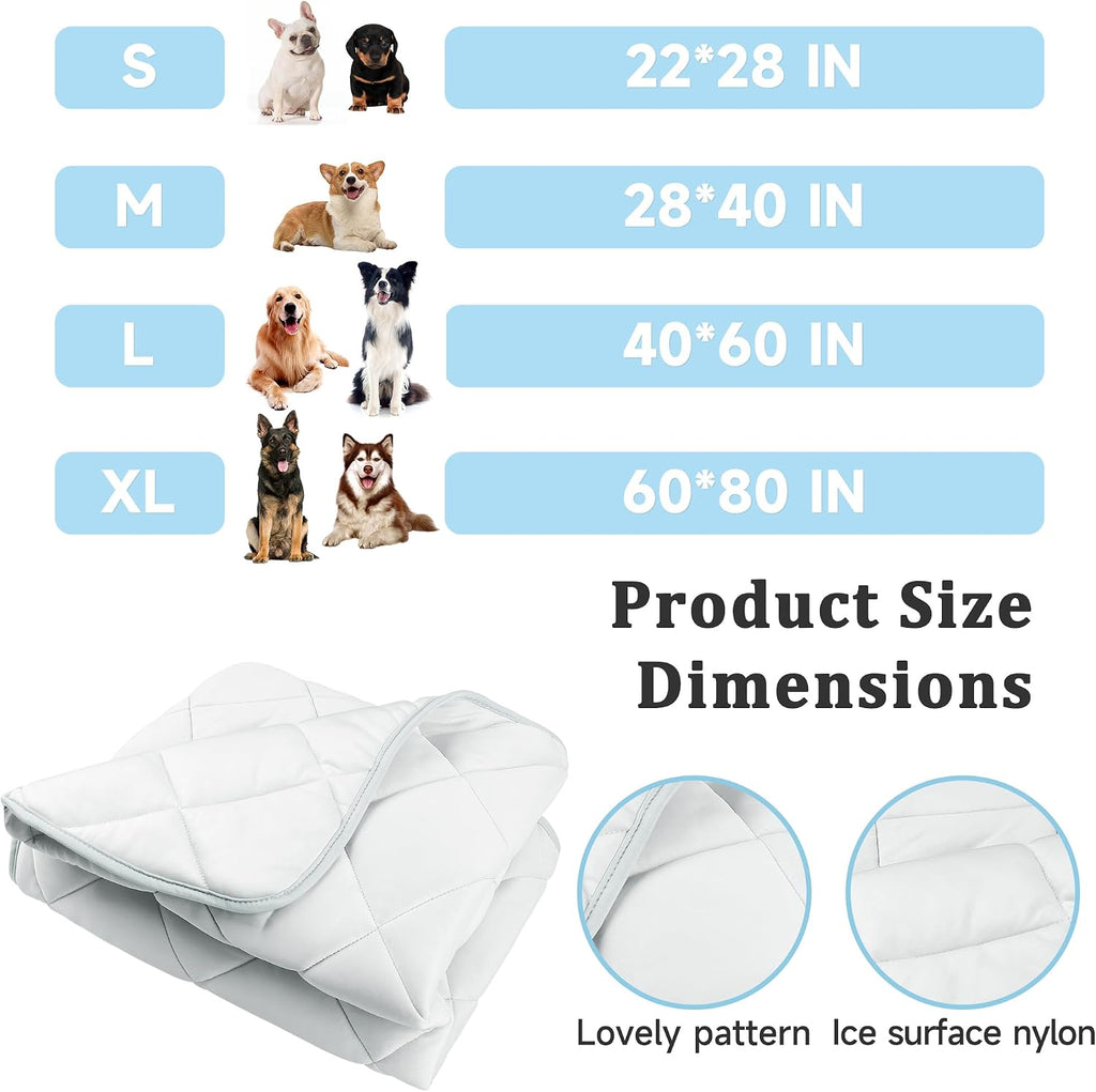 Cooling Blanket for Dogs, Dog Cooling Mat & Bed, Q-MAX>0.42- Lightweight, Durable & Breathable Pet Throw for Sofa, Car and Furniture Protector, Reversible Design, Easy to Clean, 28"x40", Gray