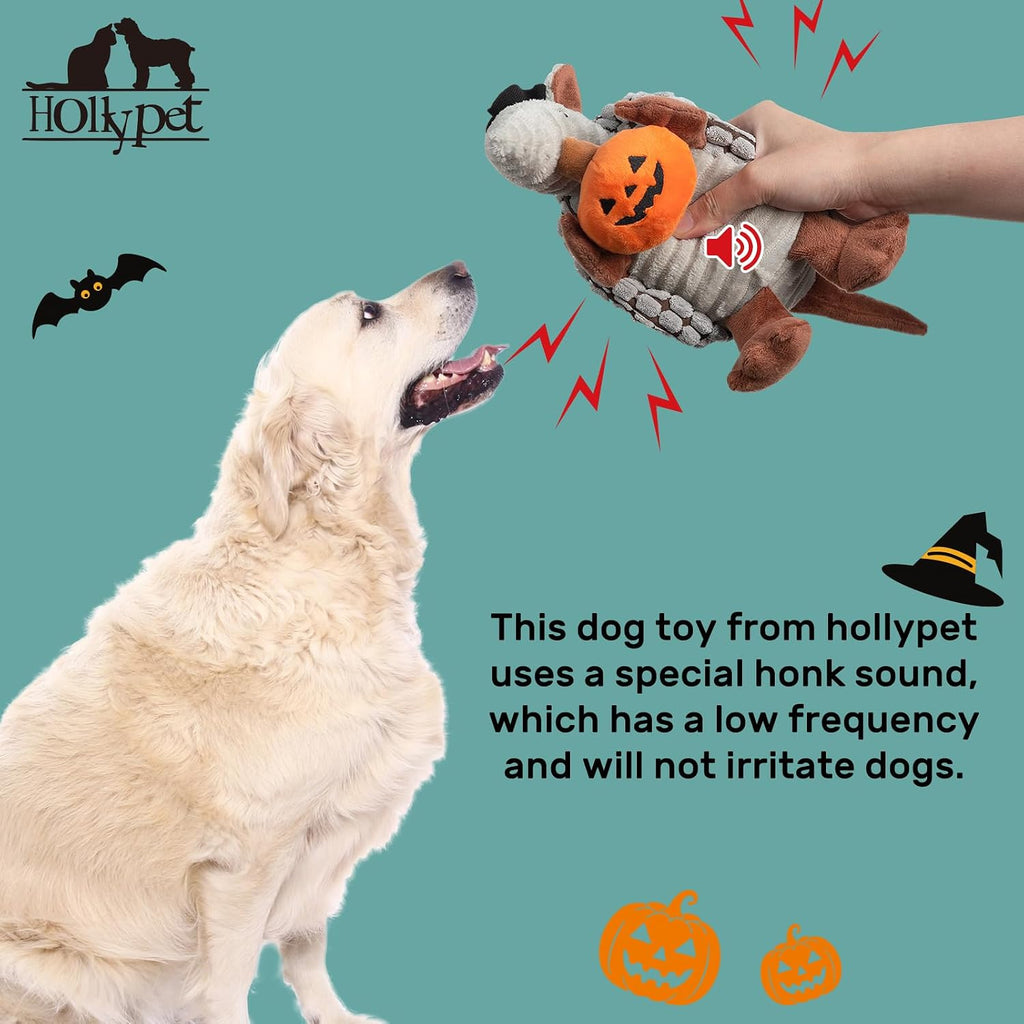 Hollypet Armadillo Squeaky Puppy Dog Toys for Small Medium Dogs, Halloween | plush stuffed small dog squeak animal toy with unique grunt squeaker textured fabric for teeth cleaning toys