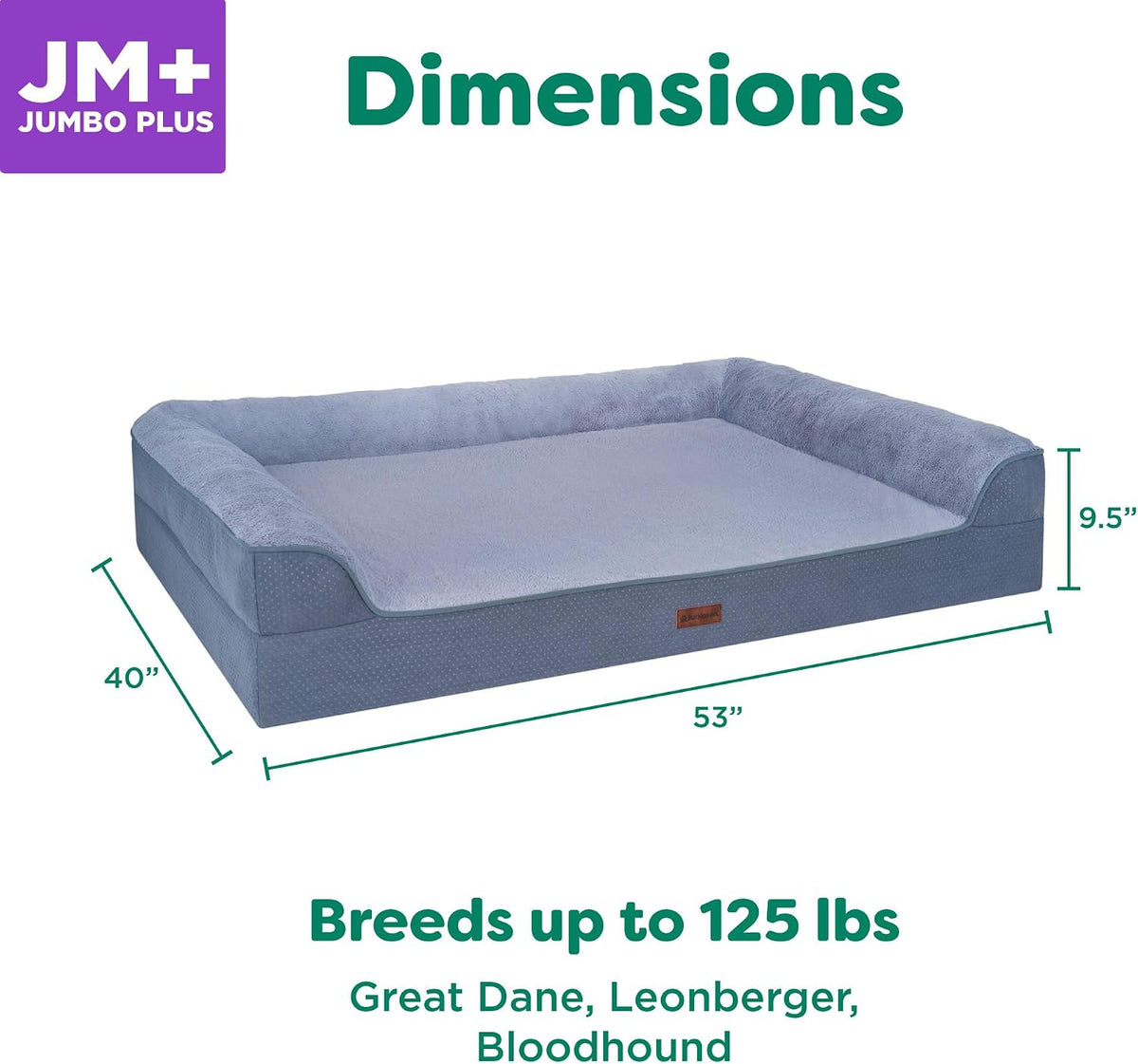 Furhaven Embossed Velvet Cooling Gel Sofa Pet Bed, Steel Blue, Jumbo Plus