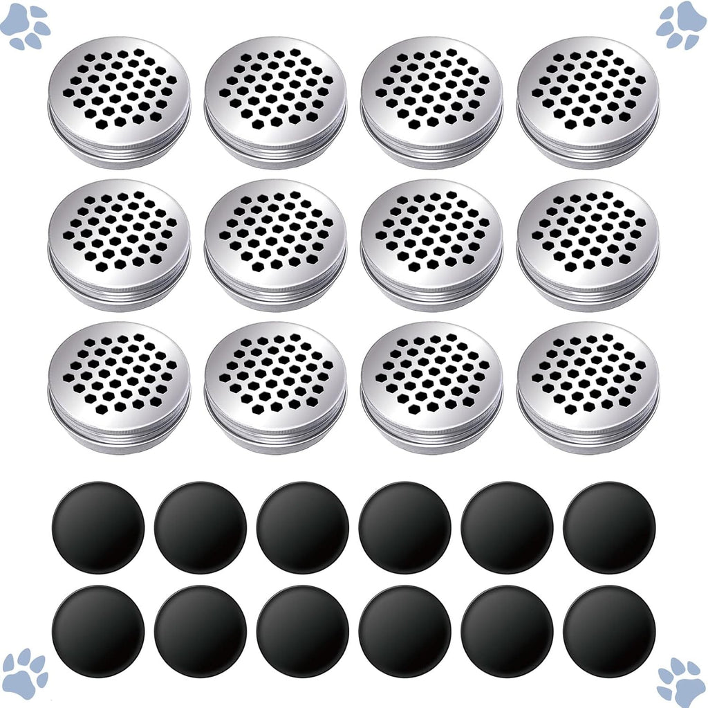 12 Pack Dog Pet Scent Training Box,Magnets Dogs Cat Scent Work tins,Dog Nose Work containers, Smell Metal Kit for Dogs Training, Pet Aluminium Tins