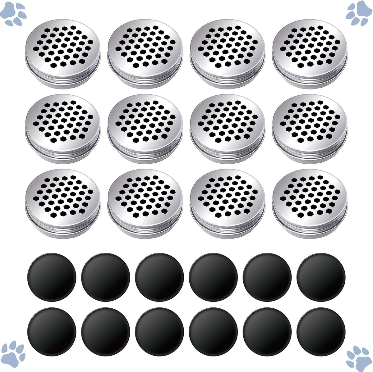 12 Pack Dog Pet Scent Training Box,Magnets Dogs Cat Scent Work tins,Dog Nose Work containers, Smell Metal Kit for Dogs Training, Pet Aluminium Tins