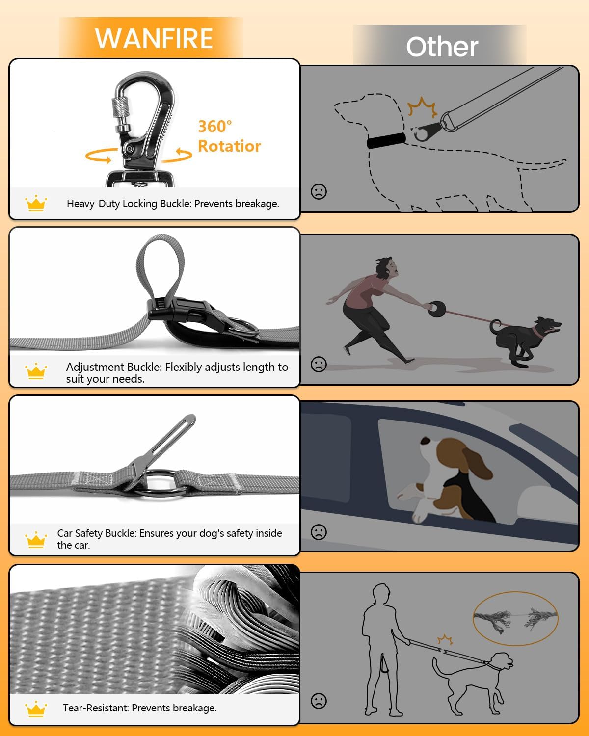 Hands Free Dog Leash, Multifunctional Crossbody Dog Leash