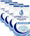 Litter Pearls Tracksless Unscented Non-Clumping Crystal Cat Litter with Odorbond, White, Clear and Blue Crystals, 7 Pound (Pack of 4)