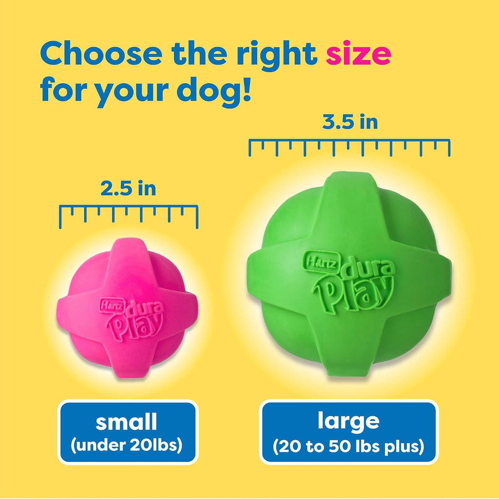 Hartz DuraPlay Bacon Scented Dog Toys, Large 1 Count, Colors may vary