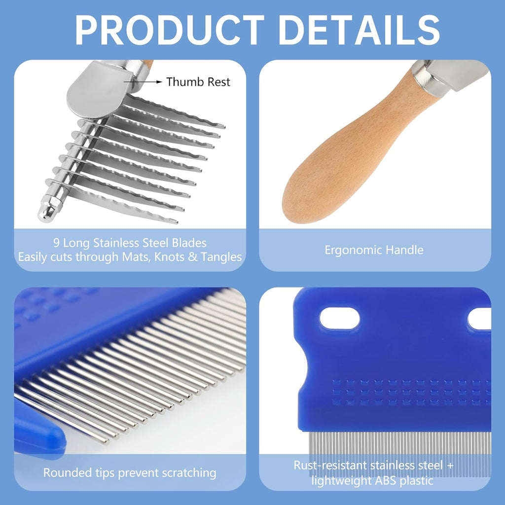 Dematting Comb for Dogs, Flea Combs for Cats