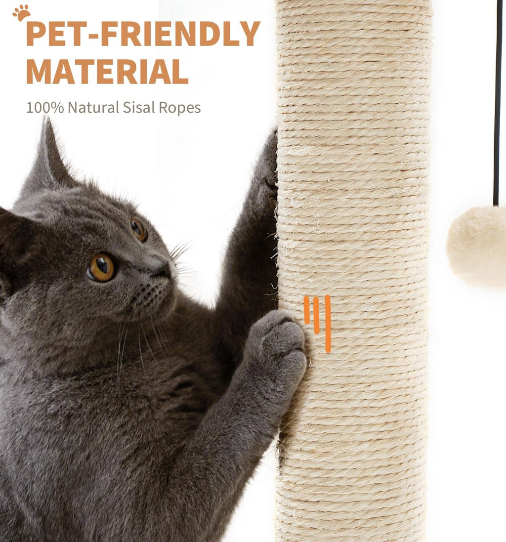 Made4Pets Cat Scratching Post for Indoor Cats with Ball Track 23.4"