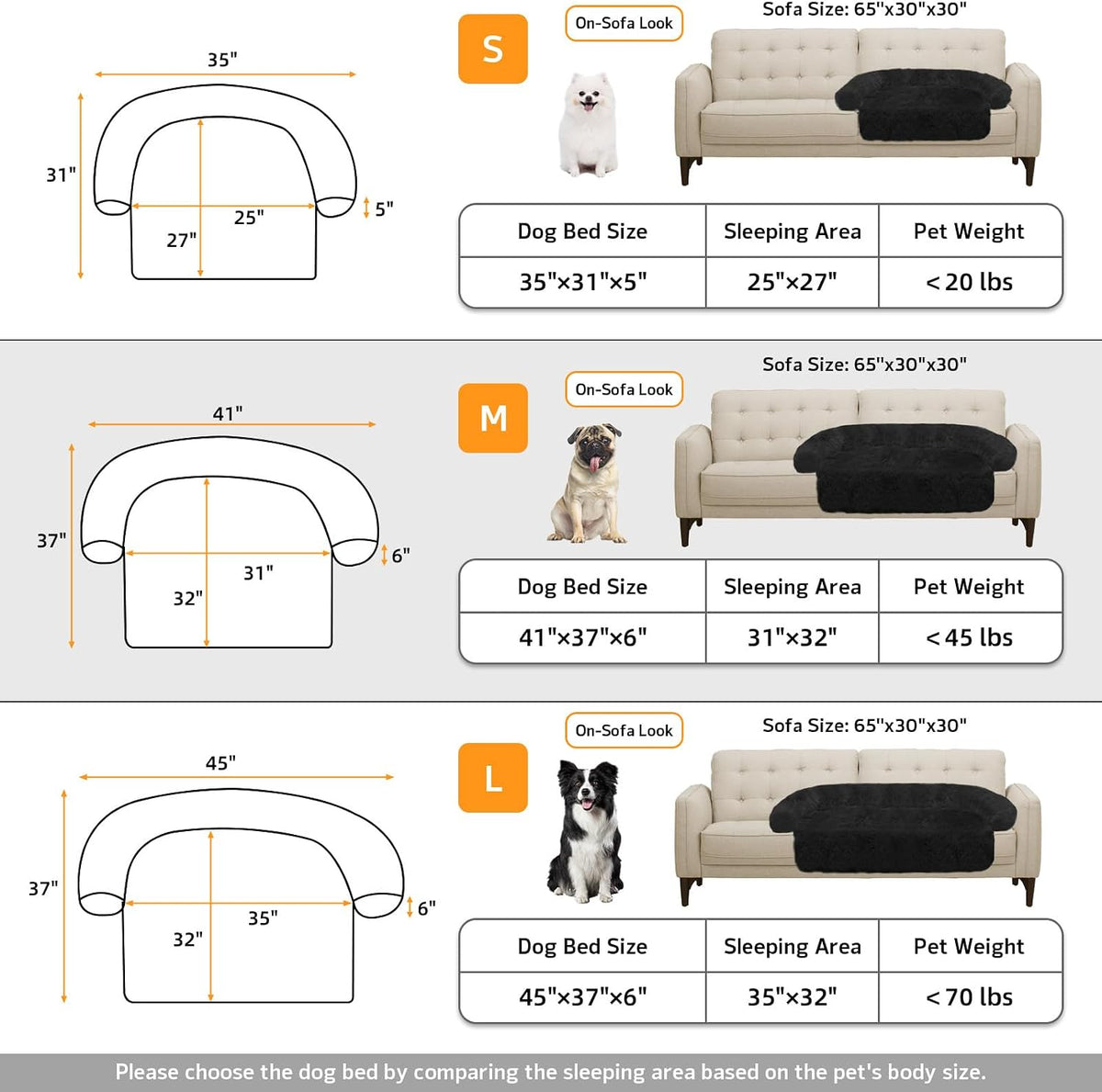 GGIB Calming Dog Bed Fluffy Plush Dog Mat for Furniture Protector with Removable Washable Cover for Large Medium Small Dogs and Cats (Medium, Black)