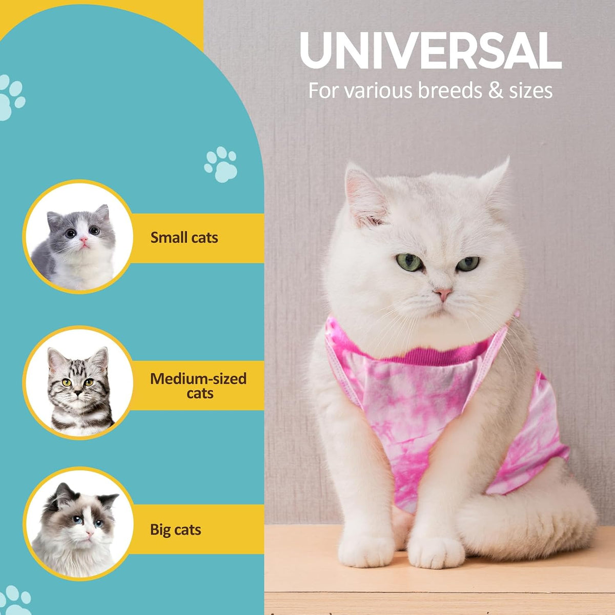 Avont Cat Recovery Suit - Kitten Onesie for Cats After Surgery