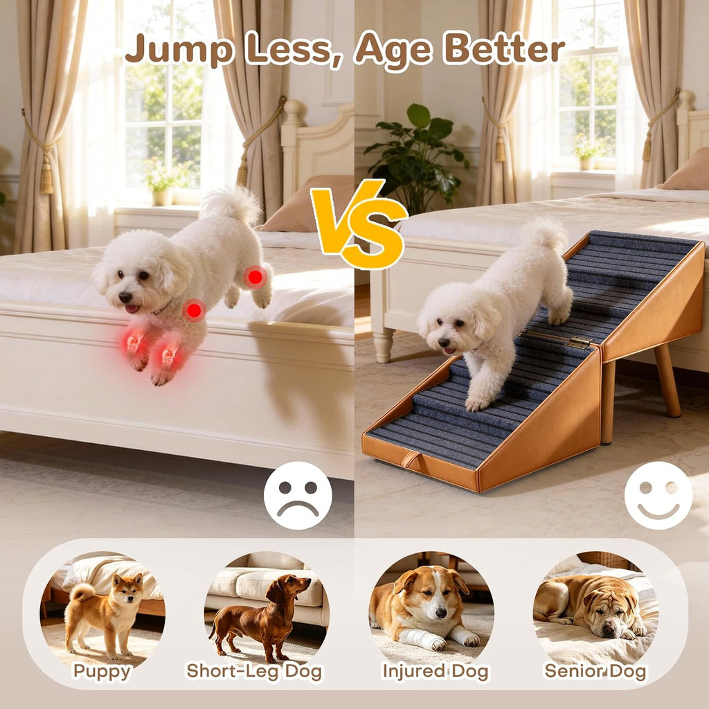Pet Stairs for High Beds Foldable,Dog Steps for Large Dogs 21.06" H