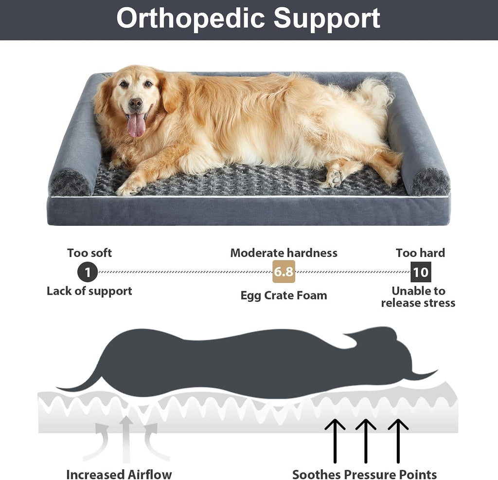 BFPETHOME Orthopedic Washable XXL Dog Bed for Senior Dog Cozy Sleep