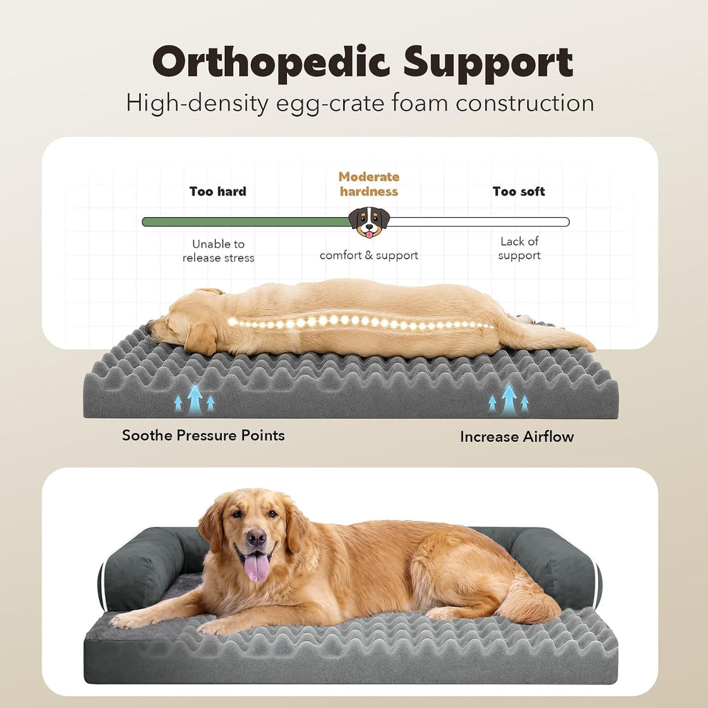 MEKIY Orthopedic XL Dog Bed with Bolster for Extra Large Size Dogs