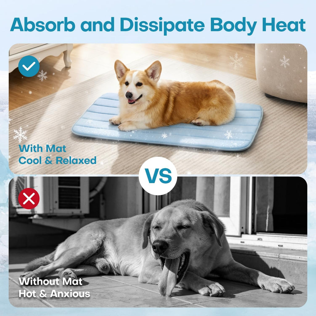 Dog Cooling Mat, 47" x 29" Non-Slip Self-Cooling Summer Pet Mat