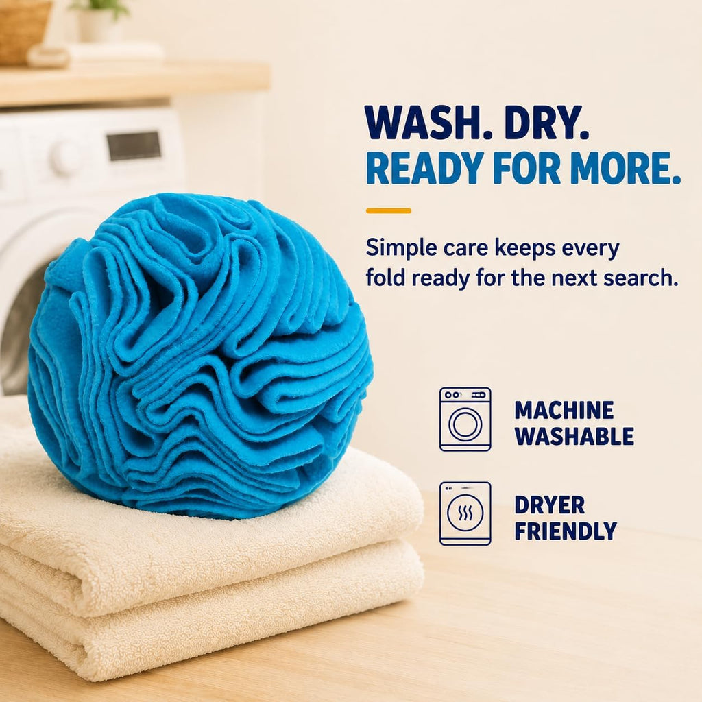 Blue Snuffle Ball for Dogs, Bright Color Slow Feeder Interactive Toy, Mental Enrichment Puzzle Game for Anxiety Relief & Indoor Fun, Machine Washable for Small Medium Large Dogs