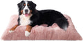 EHEYCIGA Fluffy Dog Crate Bed, Plush Extra Large Plus Dog Pillow, Pink