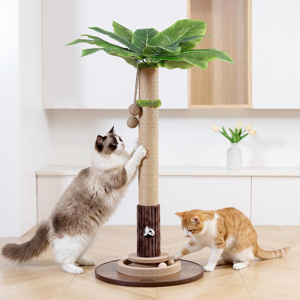 Woochpet 35"Cat Scratching Posts For Indoor Cat,Cat Scratcher With Cat Toys